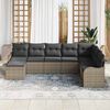vidaXL Tuin Sofa Set met kussen 8 pcs Grijs Poly riet
