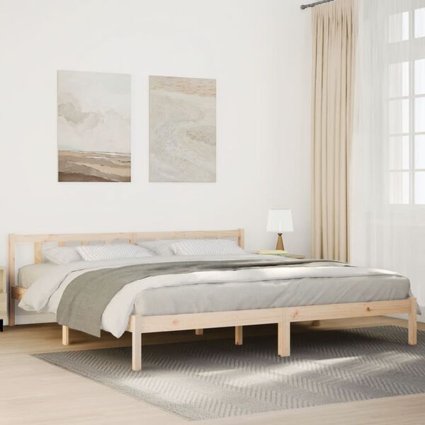 vidaXL Bedframe extra lang zonder matras massief grenenhout 180x220 cm