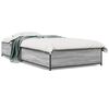 vidaXL Bedframe bewerkt hout en metaal grijs sonoma eiken 100x200 cm