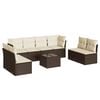 vidaXL 9-delige Loungeset met kussens poly rattan bruin