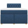 vidaXL Boxspring met matras stof blauw 120x190 cm