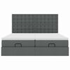 vidaXL Ottoman bed met matrassen 180x200cm stof donkergrijs