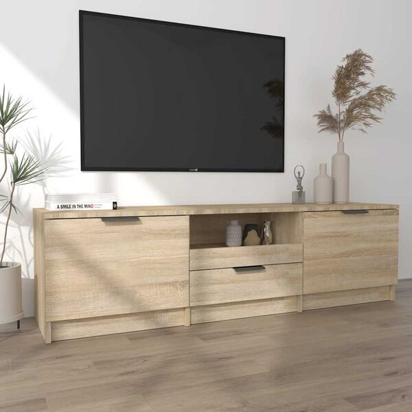 vidaXL Tv-meubel Sonoma eiken 140x35x40 cm bewerkt hout