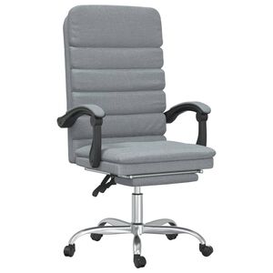 vidaXL Kantoorstoel massage verstelbaar stof lichtgrijs