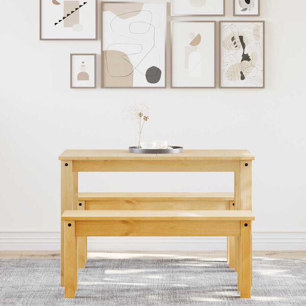 vidaXL 3-delige Eethoek Panama massief grenenhout