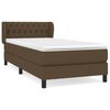 vidaXL Boxspring met matras stof donkerbruin 90x190 cm