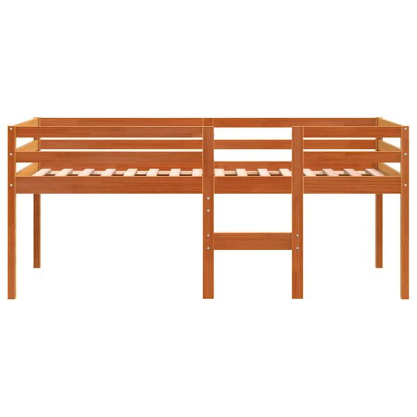 vidaXL Hoogslaper massief grenenhout wasbruin 75x190 cm