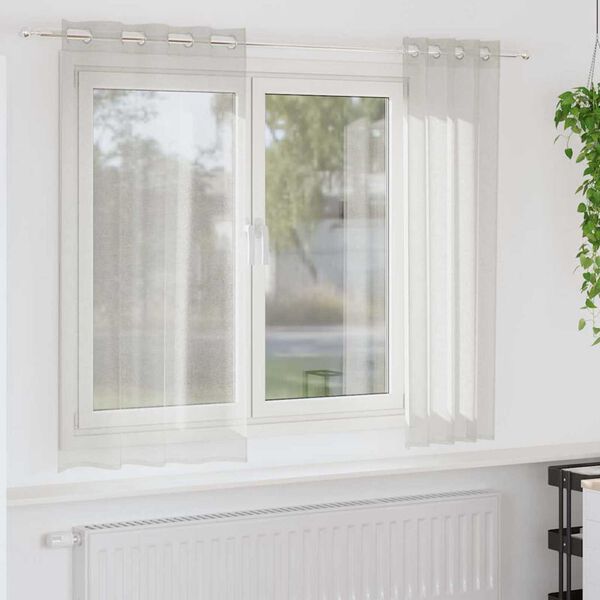 vidaXL Voile Gordijn met gordijnen 2 pcs Cr&egrave;me 175 x 140 cm Polyester