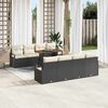 vidaXL Tuin Sofa Set met opslag 9 pcs Zwart Poly riet