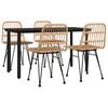 vidaXL 5-delige Tuinset poly rattan