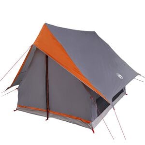 vidaXL Tenten met dak Grijs en oranje 220 x 233 x 184 cm Polyester