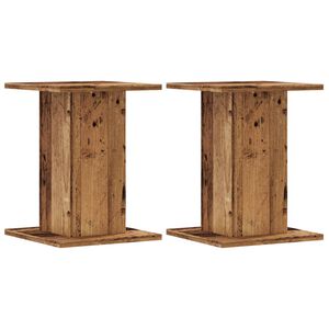 vidaXL Plantenstandaards 2 st 30x30x40 cm bewerkt hout oud houtkleurig