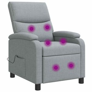 vidaXL Massage Recliner Lichtgrijs Stof