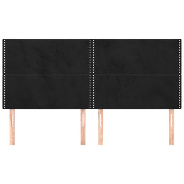 vidaXL Hoofdbord zwart 180x5x118/128 cm fluweel