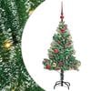 vidaXL Kunstmatige Kerstboom Sneeuw Gevlochten met LED Licht 120 cm