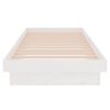 vidaXL Bedframe massief hout wit 75x190 cm