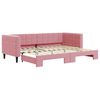 vidaXL Slaapbank met onderschuifbed 80x200 cm fluweel roze