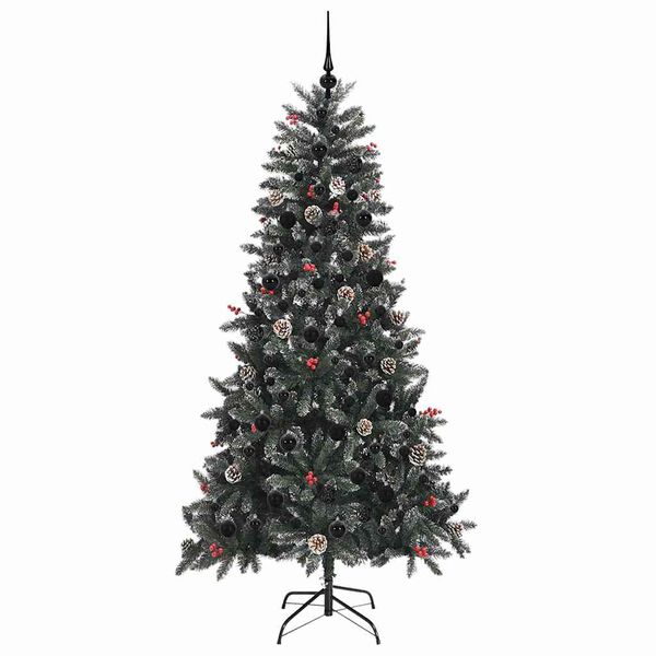 vidaXL Kunstkerstboom met 300 LED Groen 210 cm PVC en Plastic en Staal