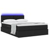 vidaXL Opbergbed met LED met matras met LED Zwart 140 x 200 cm Stof