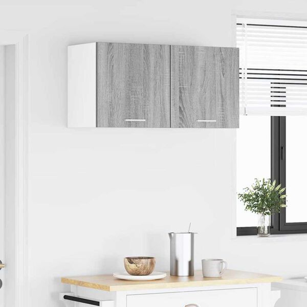 vidaXL Hangkast 2 pcs Grijs Sonoma en Wit 40 x 31 x 40 cm Bewerkt hout