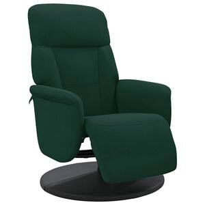 vidaXL Verstelbare fauteuil met voetensteun fluweel donkergroen