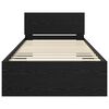 vidaXL Bedframe met hoofdeinde Zwart Eiken 90 x 200 cm Bewerkt hout
