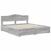 vidaXL Bedframe met hoofdeinde Grijs Sonoma 200 x 200 cm Bewerkt hout