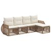 vidaXL Tuinbankenset 5 pcs Beige en Cr&egrave;me Wit poly rattan
