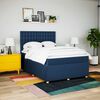 vidaXL Boxspring met matras stof blauw 140x200 cm