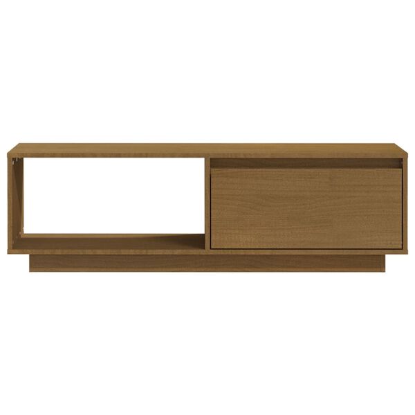 vidaXL Tv-meubel 110x30x33,5 cm massief grenenhout honingbruin
