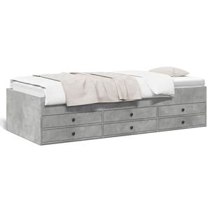 vidaXL Slaapbank met lades zonder matras 100x200 cm betongrijs