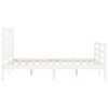 vidaXL Bedframe met hoofdbord massief hout wit 140x190 cm