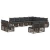 vidaXL Tuinbankenset 12 st Grijs en Donkergrijs poly rattan