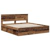 vidaXL Bedframe met hoofdeinde Oudhout 200 x 200 cm Bewerkt hout