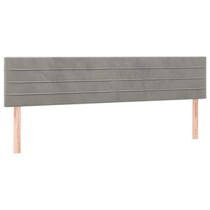 vidaXL Hoofdborden 160x5x78/88 cm fluweel lichtgrijs
