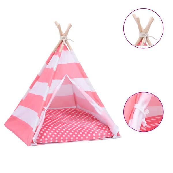 vidaXL Kattentipitent met tas streeppatroon 60x60x70 cm peachskin