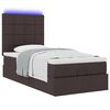 vidaXL Ottoman bed met matras en LED's 90x190cm stof donkerbruin