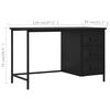 vidaXL Bureau met lades industrieel 120x55x75 cm staal zwart