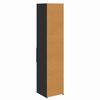 vidaXL Highboard met lade Zwart Eiken 40 x 42,5 x 185 cm Bewerkt hout