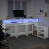 vidaXL Bureau met LED-verlichting 200x104x91 cm bewerkt hout wit