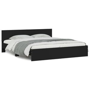 vidaXL Bedframe met hoofdeinde zwart 200x200 cm