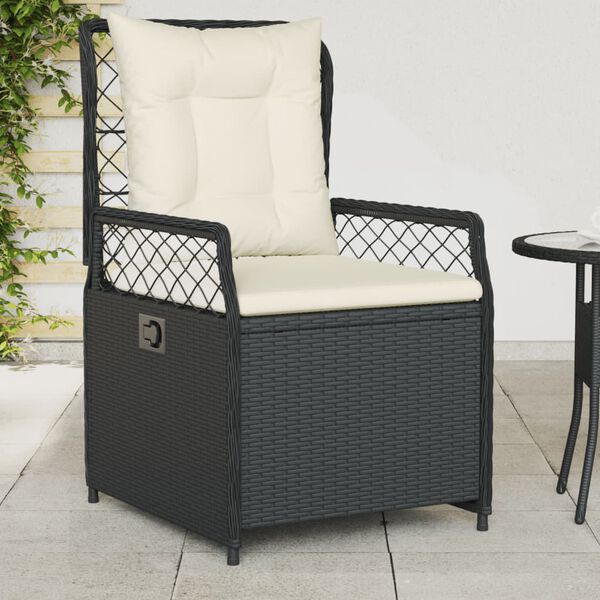vidaXL Tuinstoelen 2 st verstelbaar poly rattan zwart
