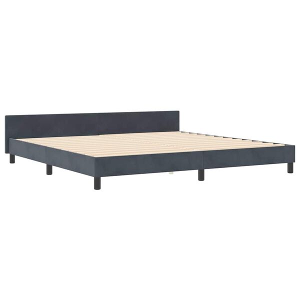 vidaXL Boxspringbed met hoofdeinde Donkergrijs 200 x 200 cm Fluweel