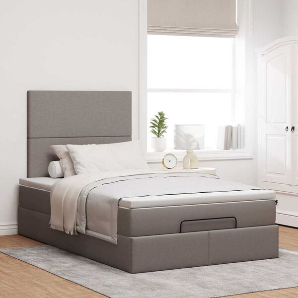 vidaXL Ottoman bed met matras en LED's 120x200cm stof taupe