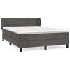 vidaXL Boxspring met matras fluweel donkergrijs 160x200 cm
