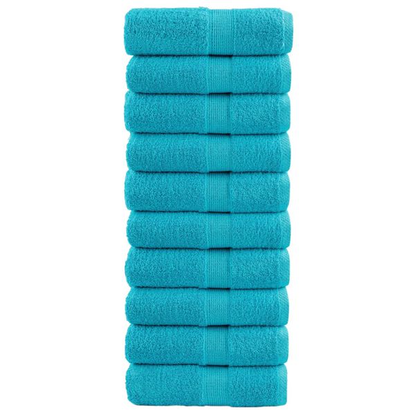 vidaXL Premium washandjes SOLUND 10 stuks turquoise 30x30 cm 600 g/m2