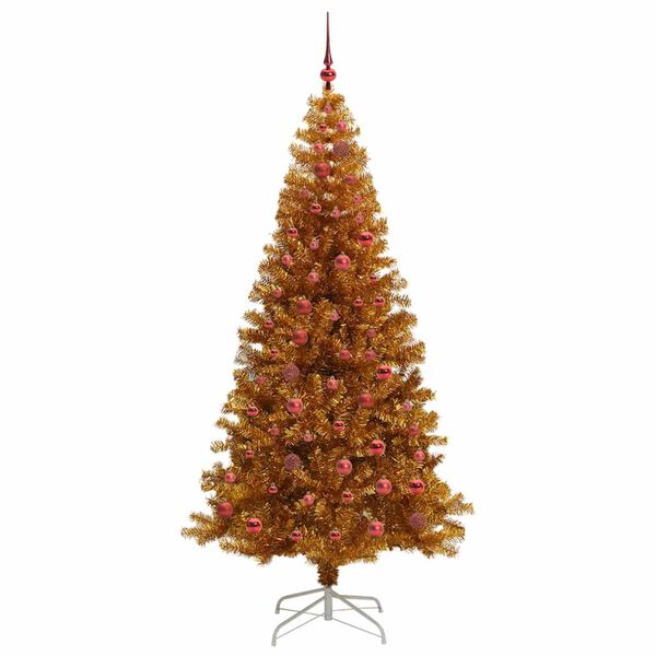 vidaXL Kerstboom met 300 LED met standaard Goud 210 cm PET
