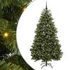 vidaXL Kunstkerstboom 210 cm 300 LED's Warmwit PVC en staal Groen