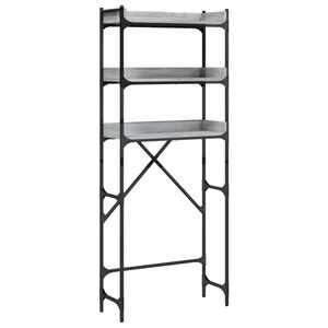 vidaXL Wasmachinerek 67x25x163 cm bewerkt hout grijs sonoma