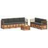 vidaXL Sofa-Sets 8 pcs Natuurlijk en Antraciet Massief Acaciahout